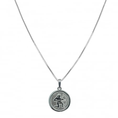 Lantisoare din argint cu zodiace: - Lantisor argint personalizat medalion zodie Sagetator zodiac european argint 4201VEN400 Dras