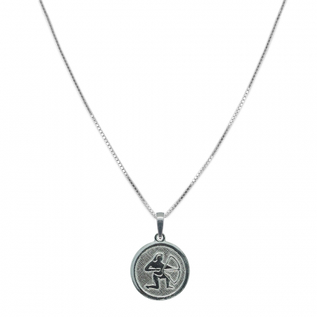 Lantisoare din argint cu zodiace: - Lantisor argint personalizat medalion zodie Sagetator zodiac european argint 4201VEN450 Dras