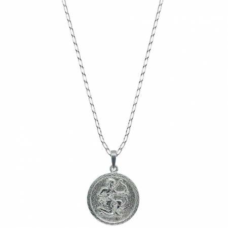 Lantisoare din argint cu zodiace: - Lantisor argint personalizat medalion zodie Sagetator zodiac european argint 4202FIG470 Dras