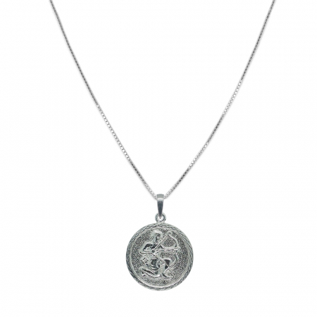 Lantisoare din argint cu zodiace: - Lantisor argint personalizat medalion zodie Sagetator zodiac european argint 4202VEN550 Dras