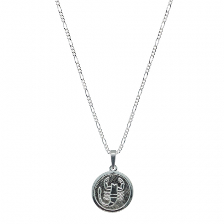 Lantisoare din argint cu zodiace: - Lantisor argint personalizat medalion zodie Scorpion zodiac european argint 4201FIG460 Dras