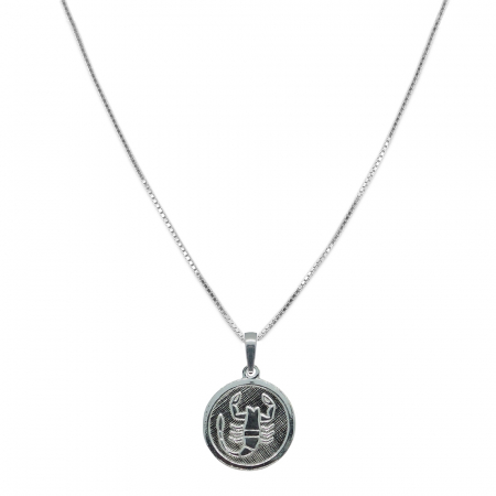Lantisoare din argint cu zodiace: - Lantisor argint personalizat medalion zodie Scorpion zodiac european argint 4201VEN400 Dras