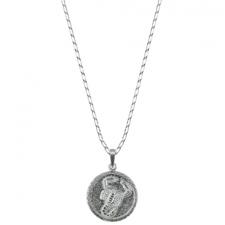 Lantisoare din argint cu zodiace: - Lantisor argint personalizat medalion zodie Scorpion zodiac european argint 4202FIG505 Dras