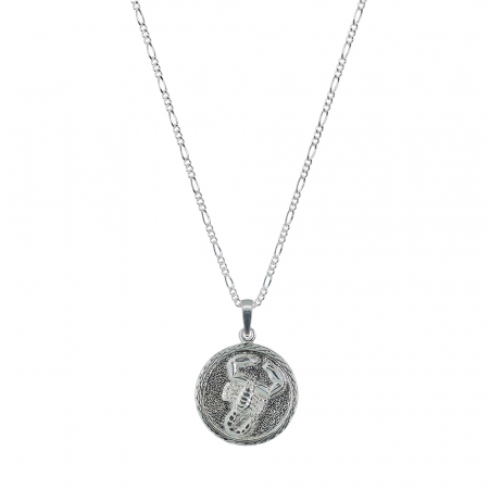 Lantisoare din argint cu zodiace: - Lantisor argint personalizat medalion zodie Scorpion zodiac european argint 4202FIG560 Dras