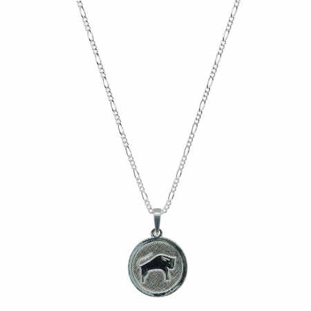 Lantisoare din argint cu zodiace: - Lantisor argint personalizat medalion zodie Taur zodiac european argint 4201FIG460 Dras