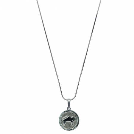 Lantisoare din argint cu zodiace: - Lantisor argint personalizat medalion zodie Taur zodiac european argint 4201SCHD480 Dras