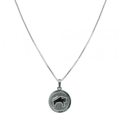 Lantisoare din argint cu zodiace: - Lantisor argint personalizat medalion zodie Taur zodiac european argint 4201VEN400 Dras