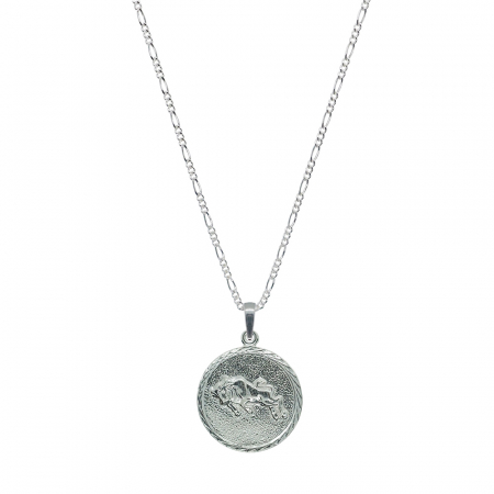 Lantisoare din argint cu zodiace: - Lantisor argint personalizat medalion zodie Taur zodiac european argint 4202FIG520 Dras