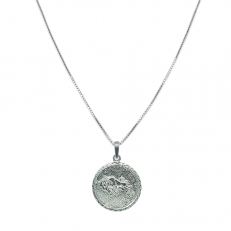 Lantisoare din argint cu zodiace: - Lantisor argint personalizat medalion zodie Taur zodiac european argint 4202VEN550 Dras