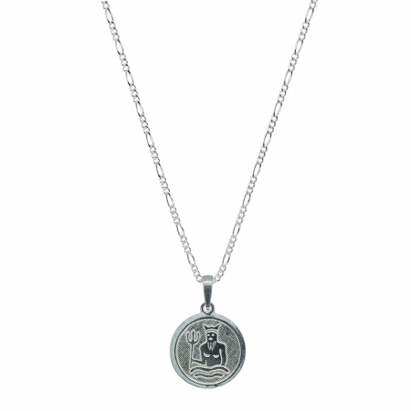 Lantisoare din argint cu zodiace: - Lantisor argint personalizat medalion zodie Varsator zodiac european argint 4201FIG460 Dras