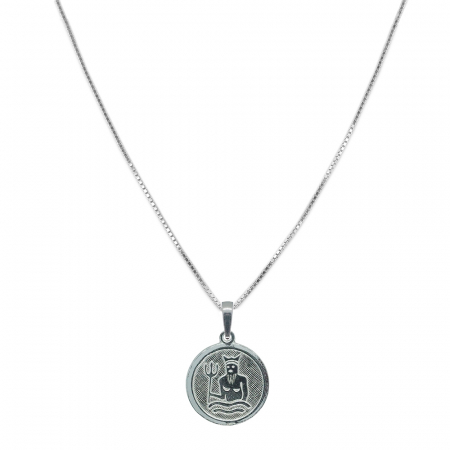 Lantisoare din argint cu zodiace: - Lantisor argint personalizat medalion zodie Varsator zodiac european argint 4201VEN400 Dras