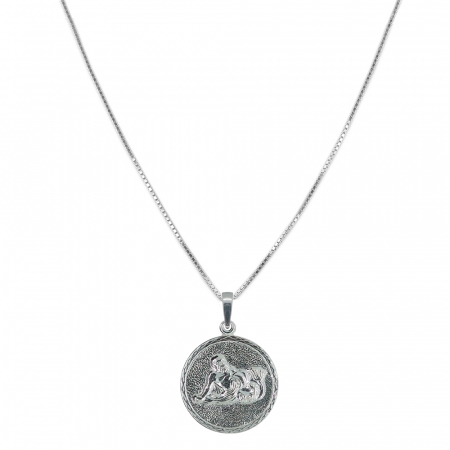 Lantisoare din argint cu zodiace: - Lantisor argint personalizat medalion zodie Varsator zodiac european argint 4202VEN550 Dras