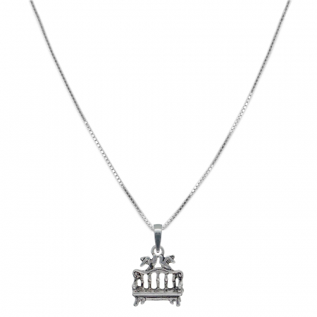 Lantisoare din argint cu diverse motive - Lantisor argint personalizat pandantiv Bancuta porumbei 6978VEN390 Dras