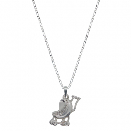 Lantisoare din argint cu diverse motive - Lantisor argint personalizat pandantiv Carucior bebe 6979FIG31770 Dras