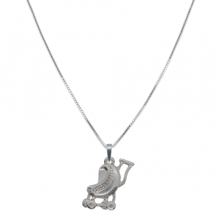 Lantisoare din argint cu diverse motive - Lantisor argint personalizat pandantiv Carucior bebe 6979VEN750 Dras