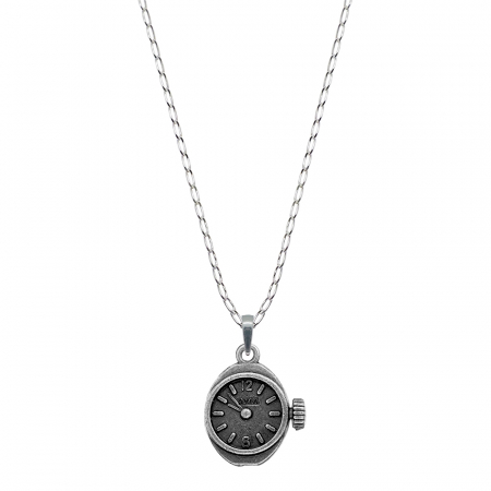 Lantisoare din argint cu diverse motive - Lantisor argint personalizat pandantiv Ceas 9601FIG01560 Dras