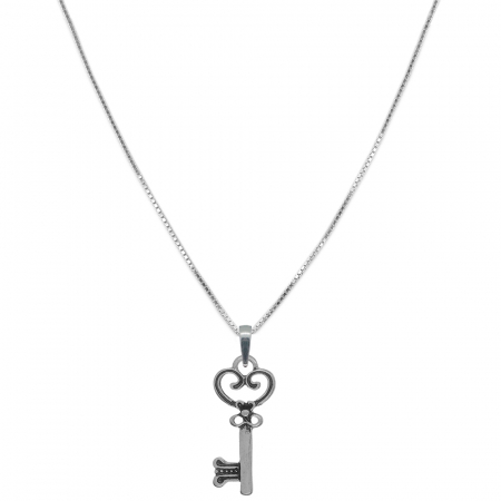 Lantisoare din argint cu diverse motive - Lantisor argint personalizat pandantiv Cheie 6562VEN310 Dras