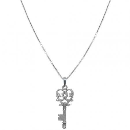 Lantisoare din argint cu diverse motive - Lantisor argint personalizat pandantiv Cheie 7912VEN430 Dras