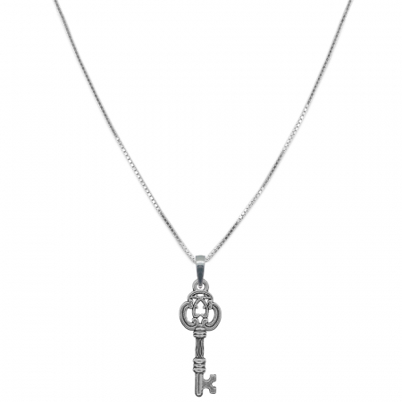 Lantisoare din argint cu diverse motive - Lantisor argint personalizat pandantiv Cheie 9584VEN310 Dras