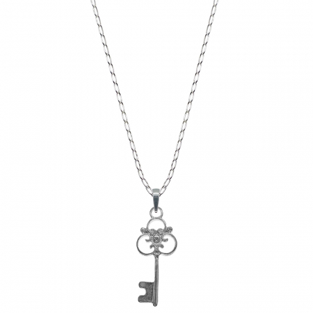 Lantisoare din argint cu diverse motive - Lantisor argint personalizat pandantiv Cheie 9599FIG01350 Dras