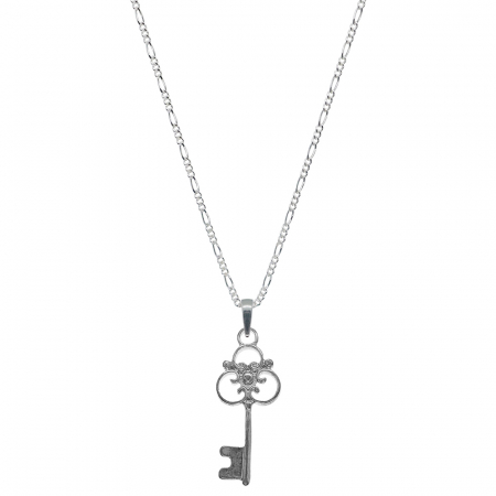 Lantisoare din argint cu diverse motive - Lantisor argint personalizat pandantiv Cheie 9599FIG31400 Dras