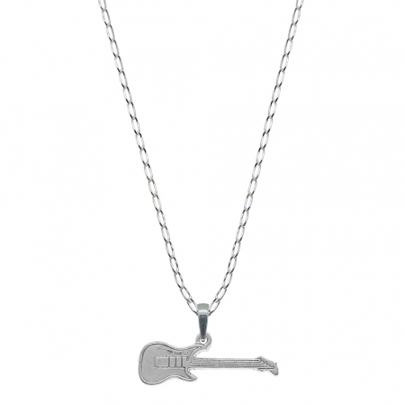Cu instrumente - Lantisor argint personalizat pandantiv Chitara 10093FIG01320 Dras
