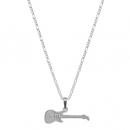 Cu instrumente - Lantisor argint personalizat pandantiv Chitara 10093FIG31370 Dras