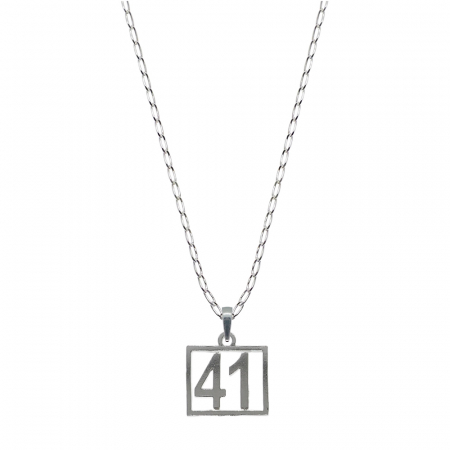 Lantisoare din argint cu cifre: - Lantisor argint personalizat pandantiv Cifra 41 numar norocos cifre aniversare 10254_1FIG01430 Dras