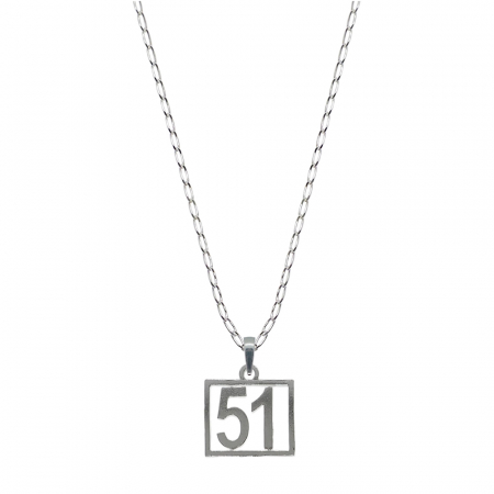 Cu cifre aniversare - Lantisor argint personalizat pandantiv Cifra 51 numar norocos cifre aniversare 10255_1FIG01430 Dras