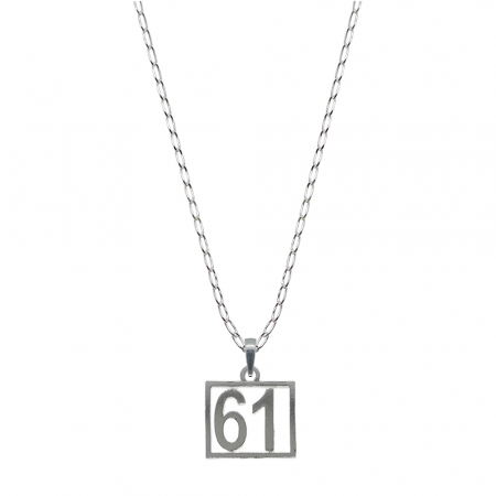 Cu cifre aniversare - Lantisor argint personalizat pandantiv Cifra 61 numar norocos cifre aniversare 10256_1FIG01430 Dras