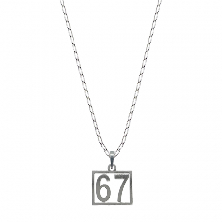 Cu cifre aniversare - Lantisor argint personalizat pandantiv Cifra 67 numar norocos cifre aniversare 10256_7FIG01430 Dras