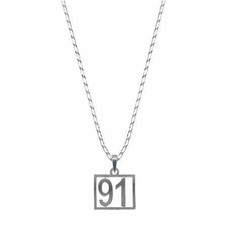 Lantisoare din argint cu cifre: - Lantisor argint personalizat pandantiv Cifra 91 numar norocos cifre aniversare 10249_1FIG01430 Dras