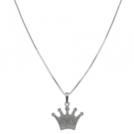 Lantisoare din argint cu talismane: - Lantisor argint personalizat pandantiv Coroana 9578VEN470 Dras