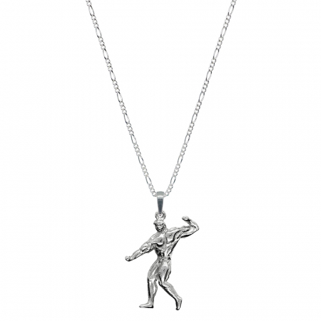 Culturism - Lantisor argint personalizat pandantiv Culturist 6738FIG31630 Dras