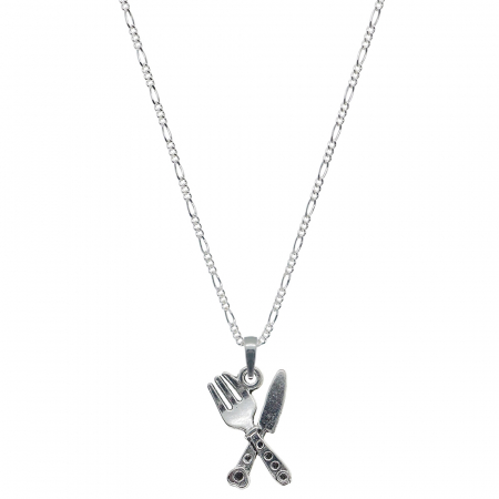 Bucatar - Lantisor argint personalizat pandantiv Cutit si furculita 9335FIG31390 Dras