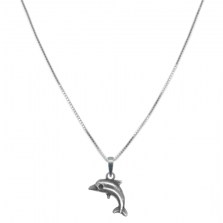 Lantisoare din argint cu animale: - Lantisor argint personalizat pandantiv Delfin 9736VEN450 Dras
