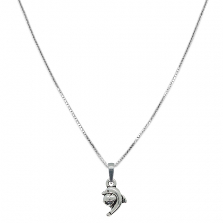 Lantisoare din argint cu animale: - Lantisor argint personalizat pandantiv Delfin cu minge 9875VEN380 Dras