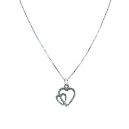 Cu inimioare - Lantisor argint personalizat pandantiv Doua inimioare argint argint 4392VEN300 Dras