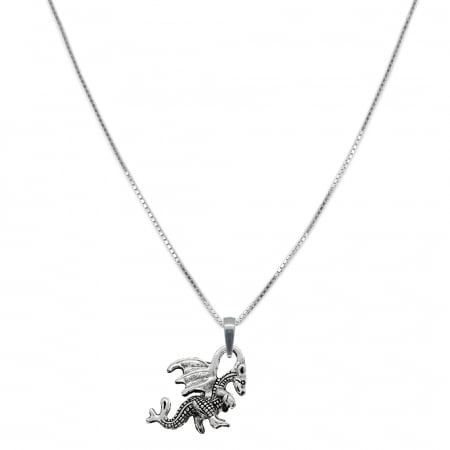Lantisoare din argint cu animale: - Lantisor argint personalizat pandantiv Dragon 9881VEN410 Dras