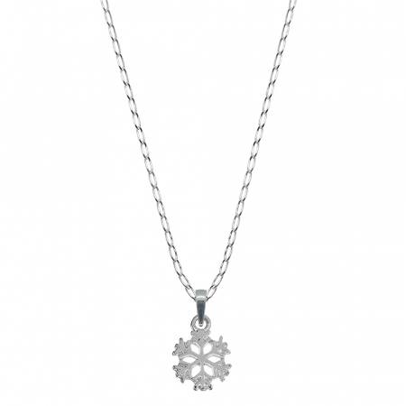 Lantisoare din argint cu diverse motive - Lantisor argint personalizat pandantiv Fulg de nea 10072FIG01270 Dras