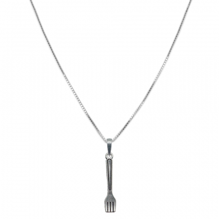 Bucatar - Lantisor argint personalizat pandantiv Furculita 9333VEN300 Dras
