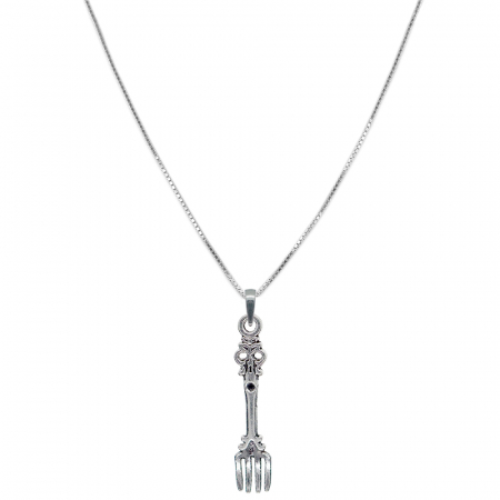 Bucatar - Lantisor argint personalizat pandantiv Furculita 9336VEN400 Dras