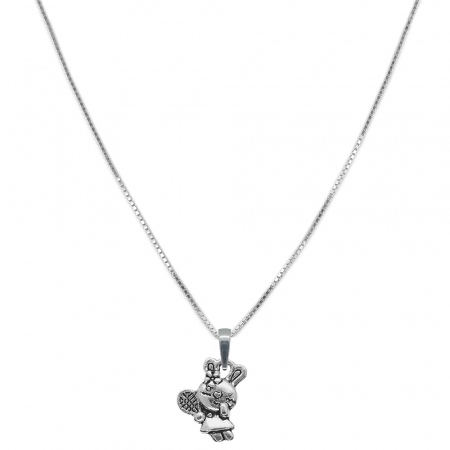 Tenis - Lantisor argint personalizat pandantiv Iepuras paleta tenis 9562VEN330 Dras