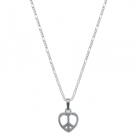 Cu semnul pacii - Lantisor argint personalizat pandantiv Inimioara semnul pacii 9571FIG31320 Dras