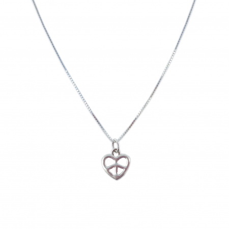 Cu semnul pacii - Lantisor argint personalizat pandantiv Inimioara Semnul pacii argint 9261VEN290 Dras