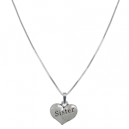 Cu inimioare - Lantisor argint personalizat pandantiv Inimioara sister 9564VEN500 Dras