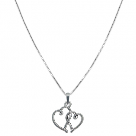 Cu inimioare - Lantisor argint personalizat pandantiv Inimioare 9558VEN340 Dras