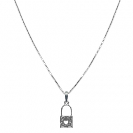 Cu inimioare - Lantisor argint personalizat pandantiv Lacat 9581VEN380 Dras