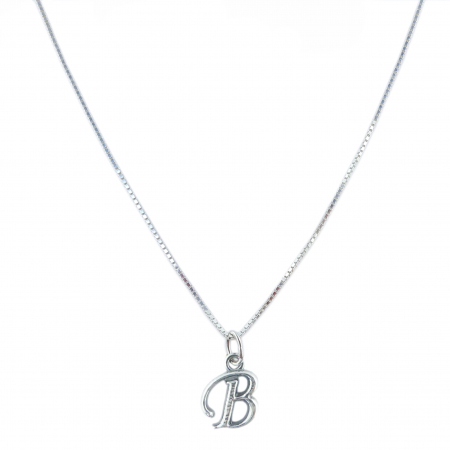 Lantisoare din argint cu litere: - Lantisor argint personalizat pandantiv Litera B argint 9214VEN260 Dras