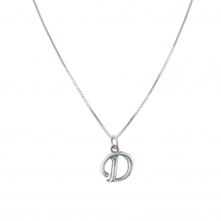 Lantisoare din argint cu litere: - Lantisor argint personalizat pandantiv Litera D argint 9216VEN260 Dras